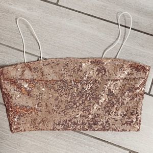 light pink sparkly crop top